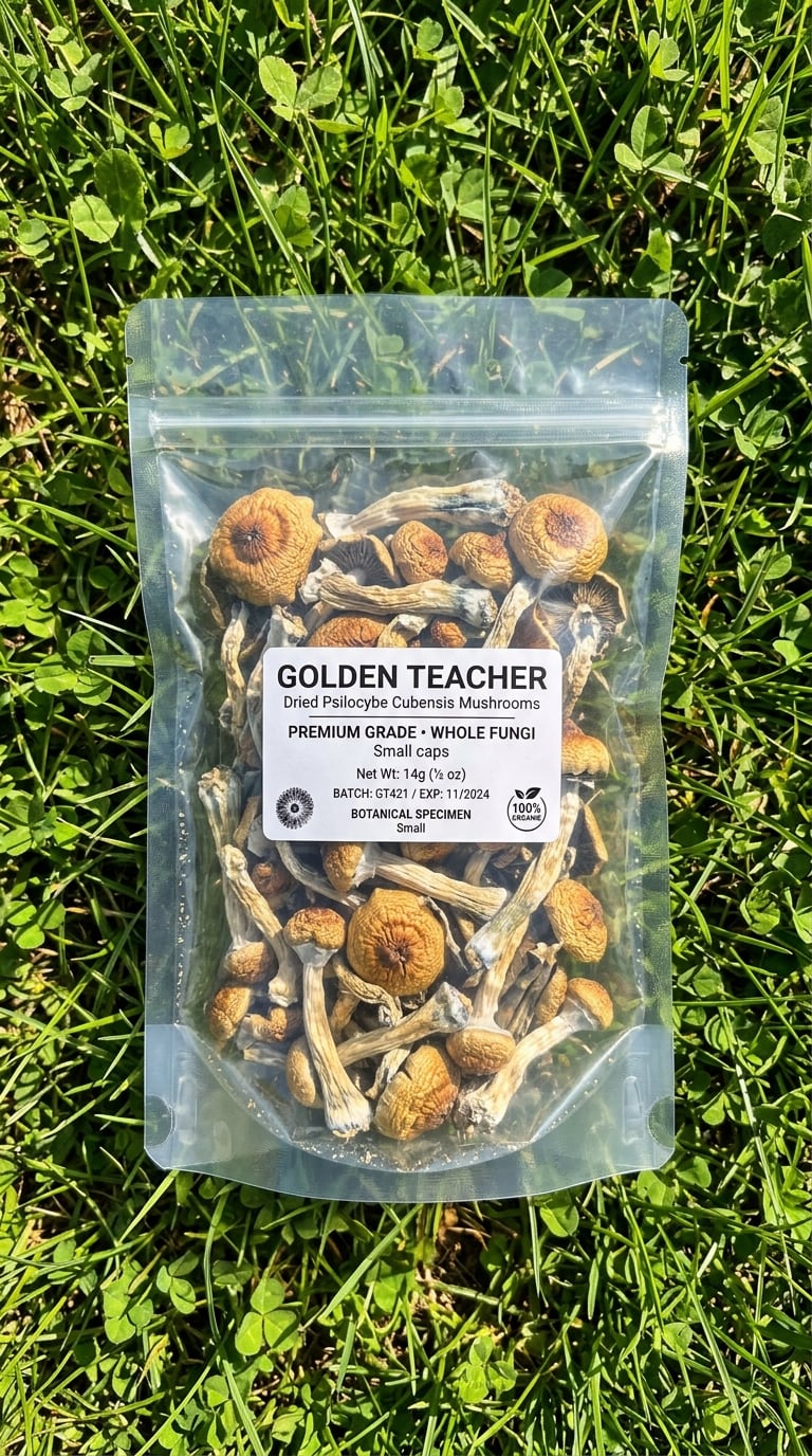 Golden Teacher Raw Whole Dried Mushrooms 5g